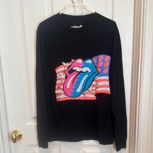 The Rolling Stones ⭐️Black Long Sleeve Shirt with Colorful Graphic